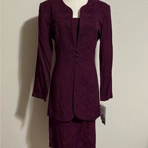 Vintage Karin Stevens Women’s Purple Dress Embroidery Embellishment Size 12 NWT